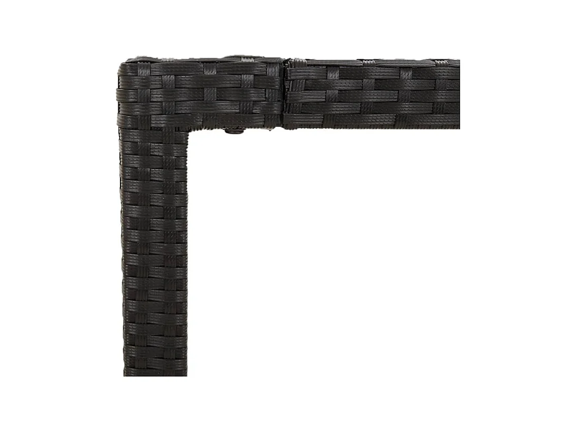 Vrikja  Ensemble à manger de jardin 9pcs coussins noir résine tressée