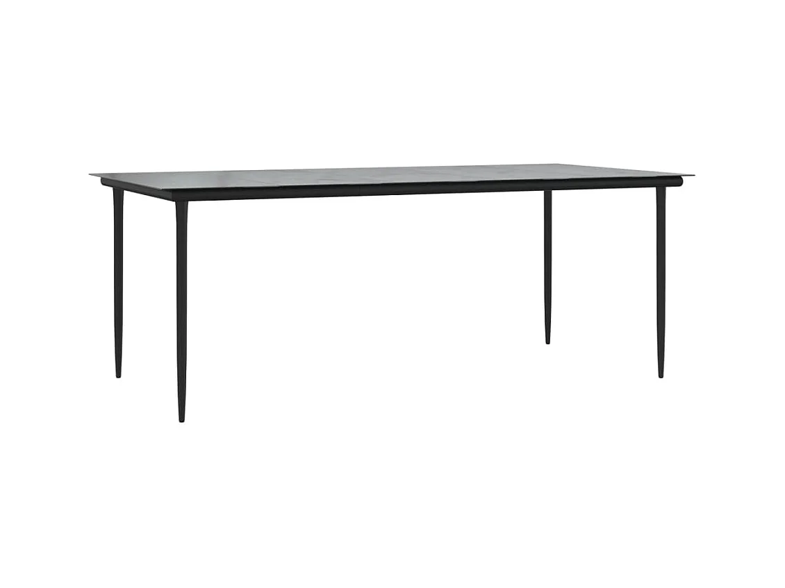 Lazzaro  Ensemble à manger de jardin 9 pcs noir résine tressée et acier