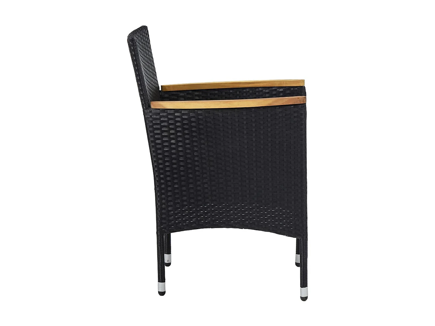 Løgumkloster  5-delige Tuinset poly rattan en acaciahout zwart