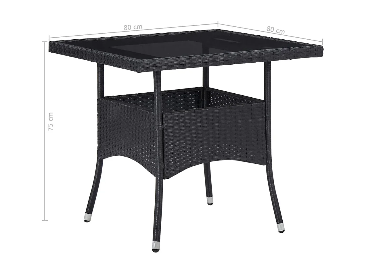 Løgumkloster  5-delige Tuinset poly rattan en acaciahout zwart