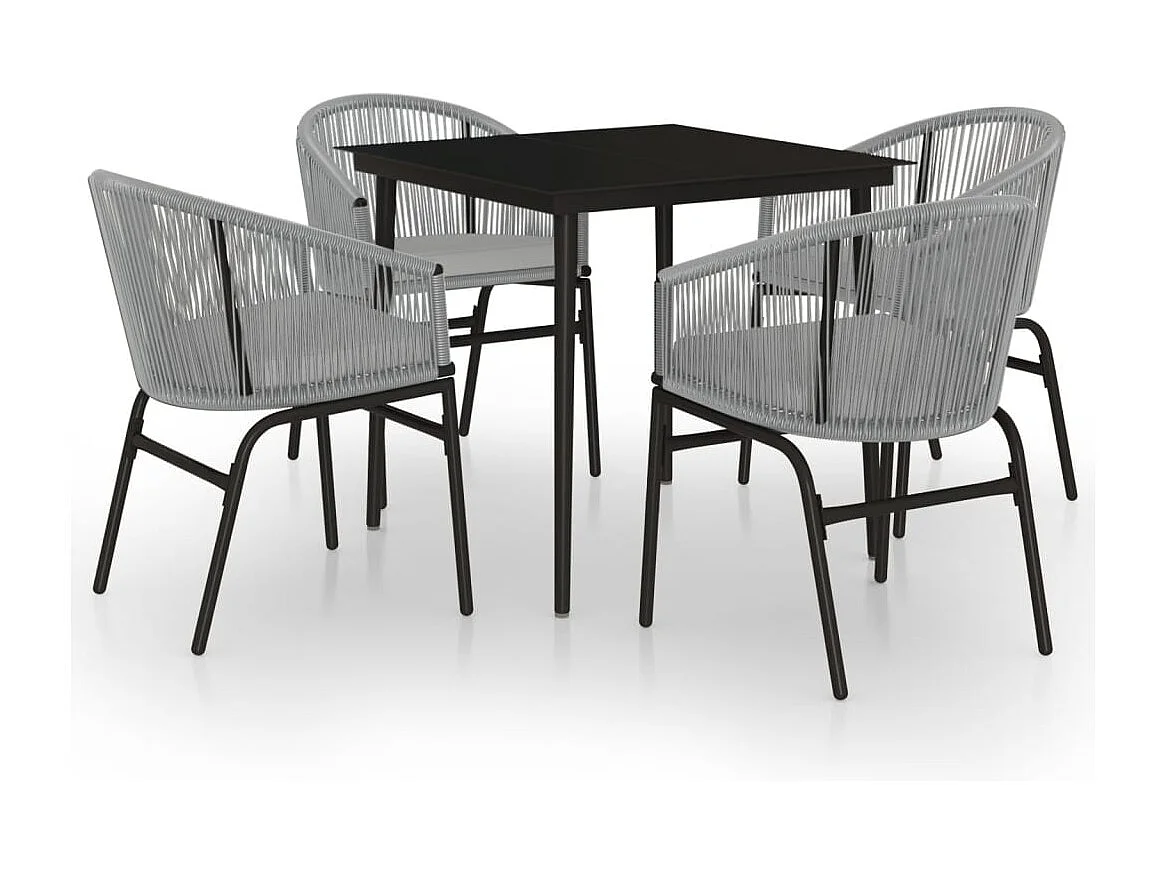 Belric  Ensemble à manger de jardin 5 pcs Gris