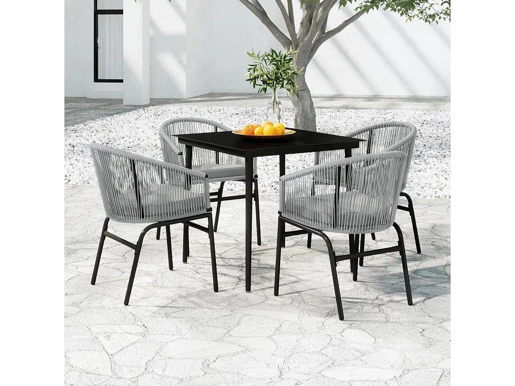 Belric  Ensemble à manger de jardin 5 pcs Gris