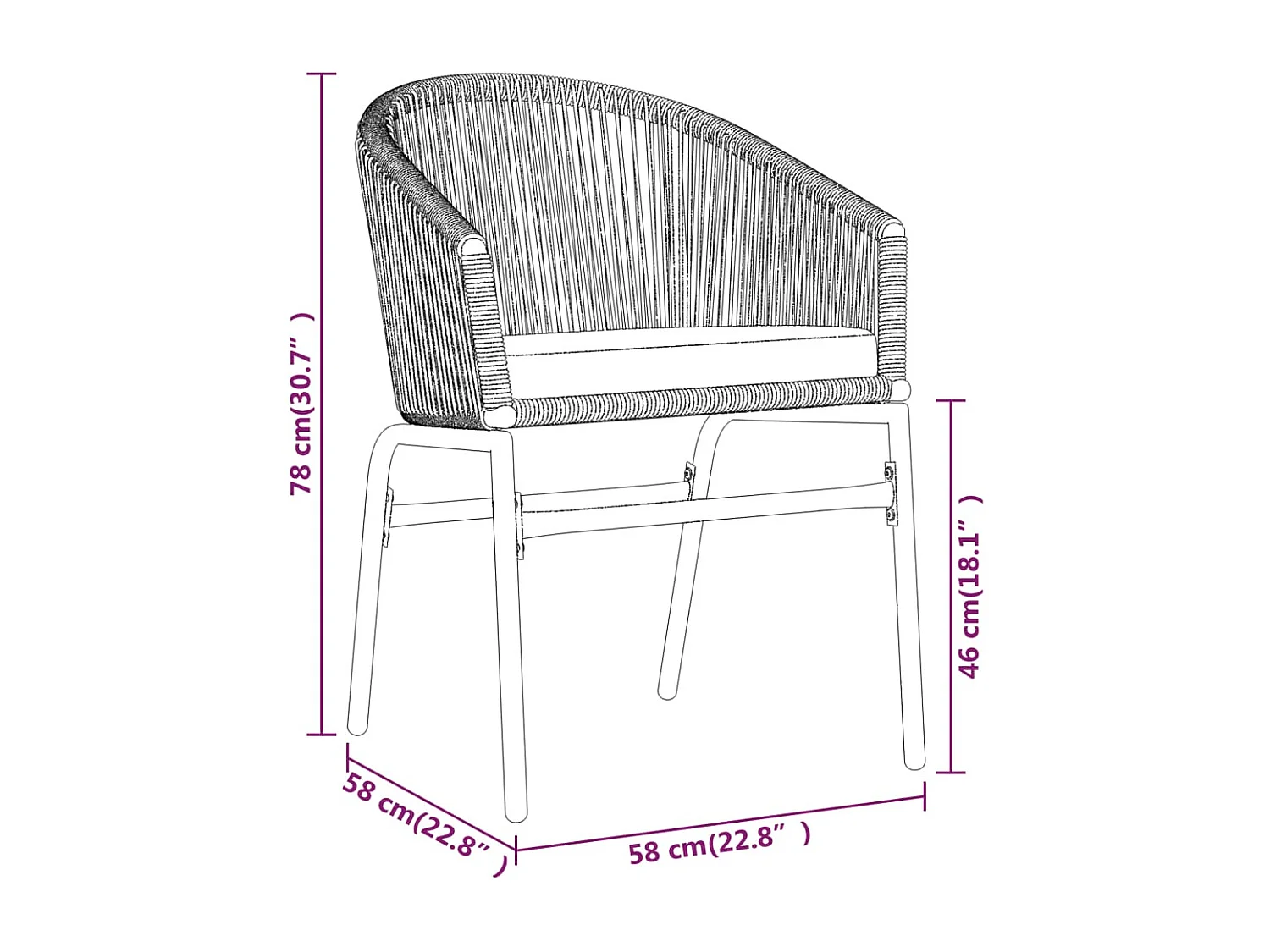 Belric  Ensemble à manger de jardin 5 pcs Gris