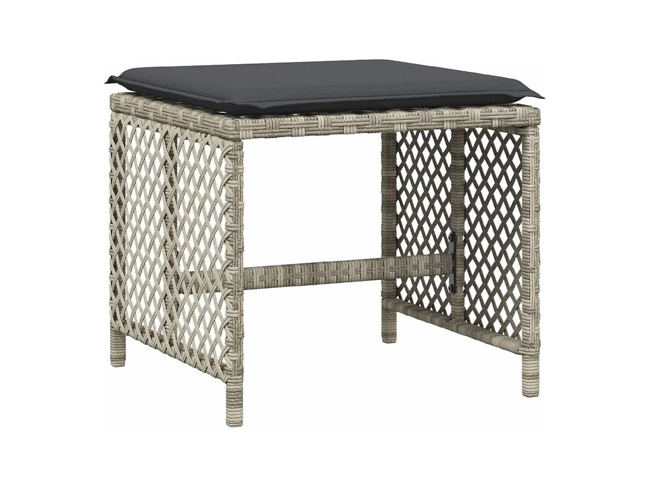 Lubbeek  Ensemble à manger de jardin et coussins 17 pcs gris clair rotin