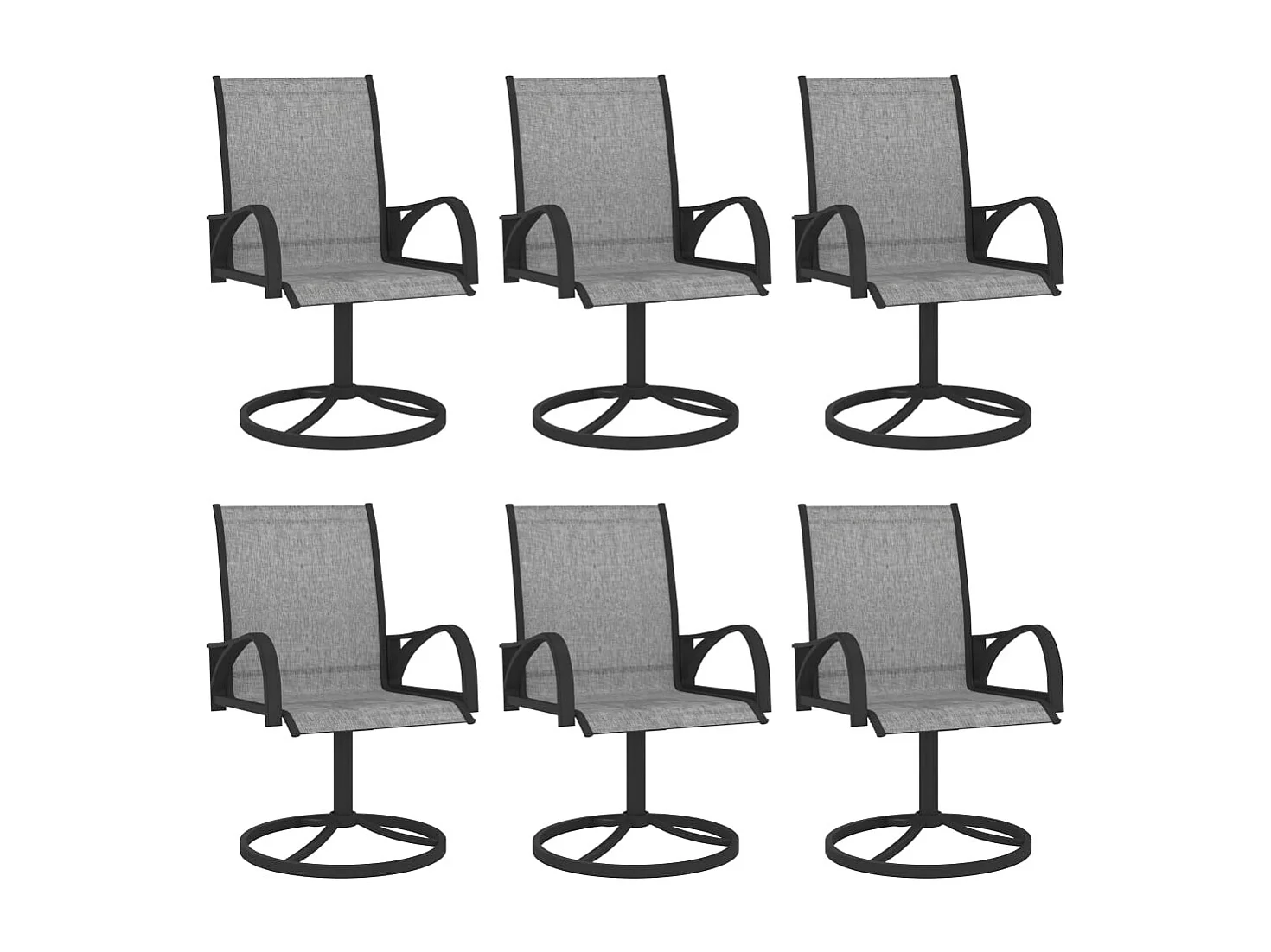 Prolenta Premium -  Ensemble à manger de jardin 7 pcs textilène et acier