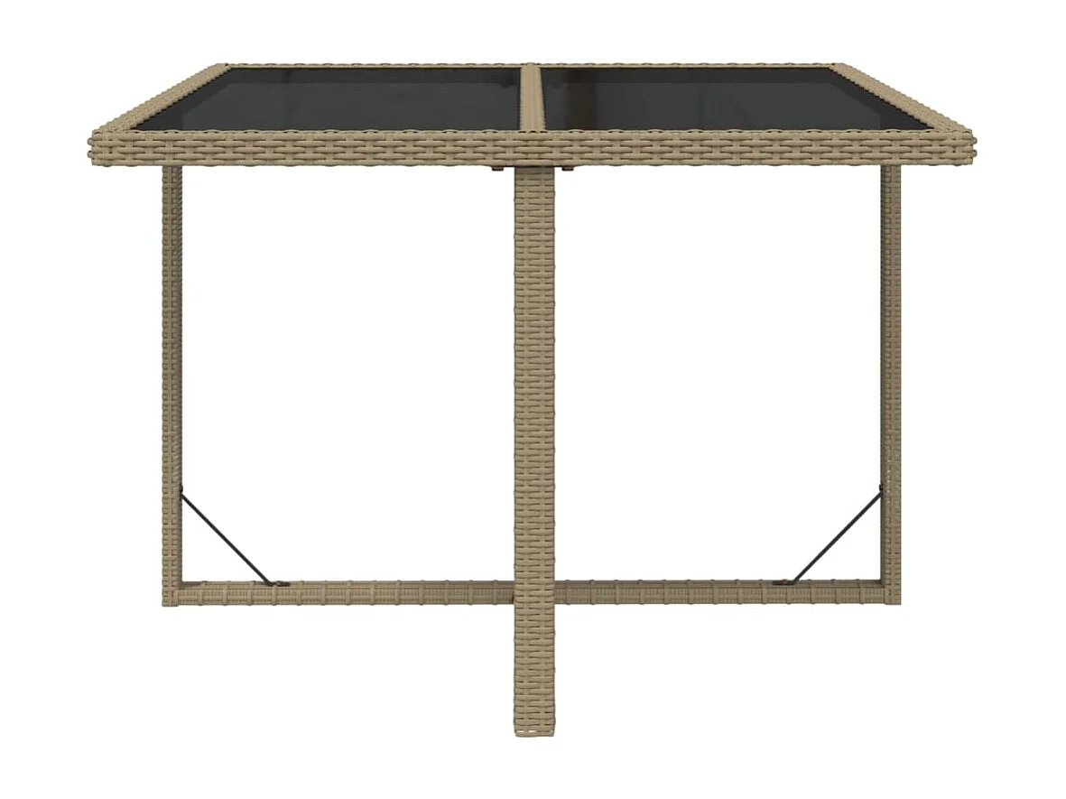 Hugo  Set comedor de jardín 5 pzas con cojines ratán sintético beige