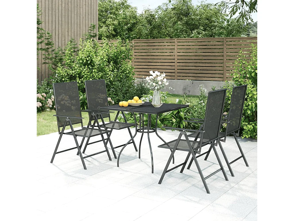 Terina  5-delige Tuinset staal antracietkleurig