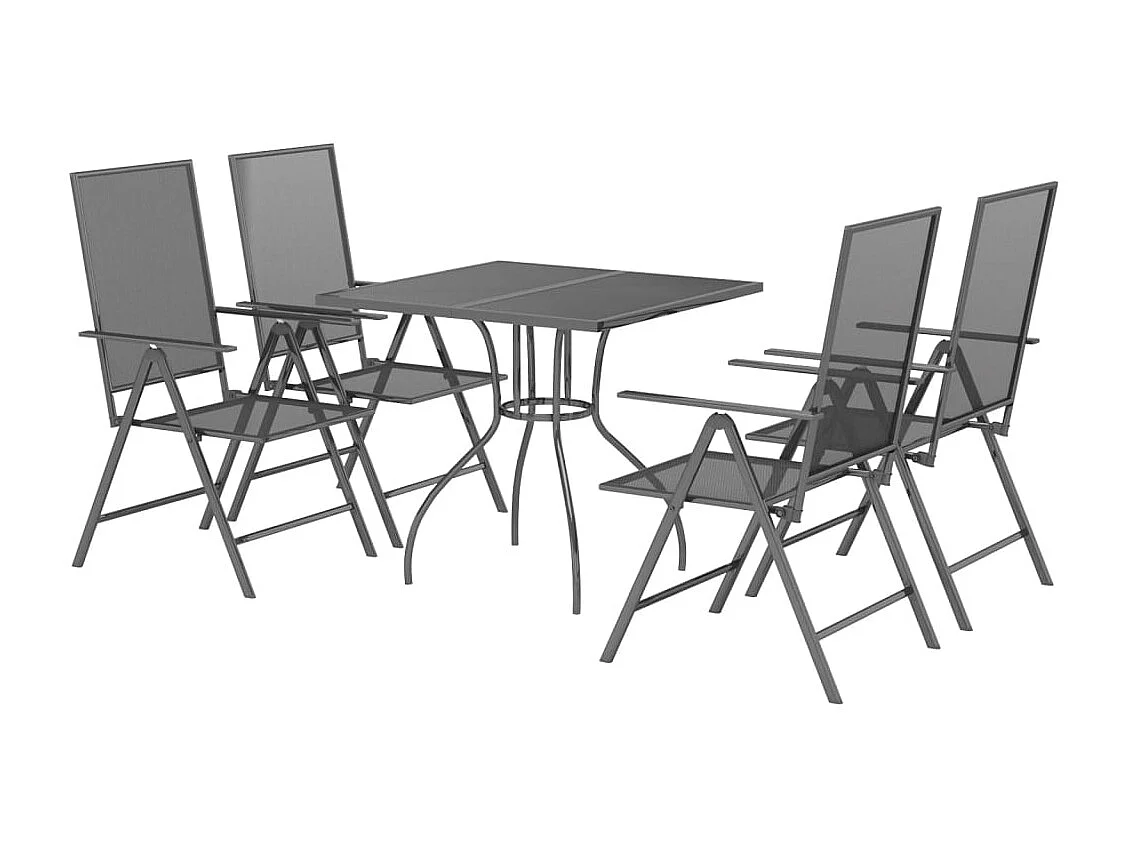 Terina  5-delige Tuinset staal antracietkleurig