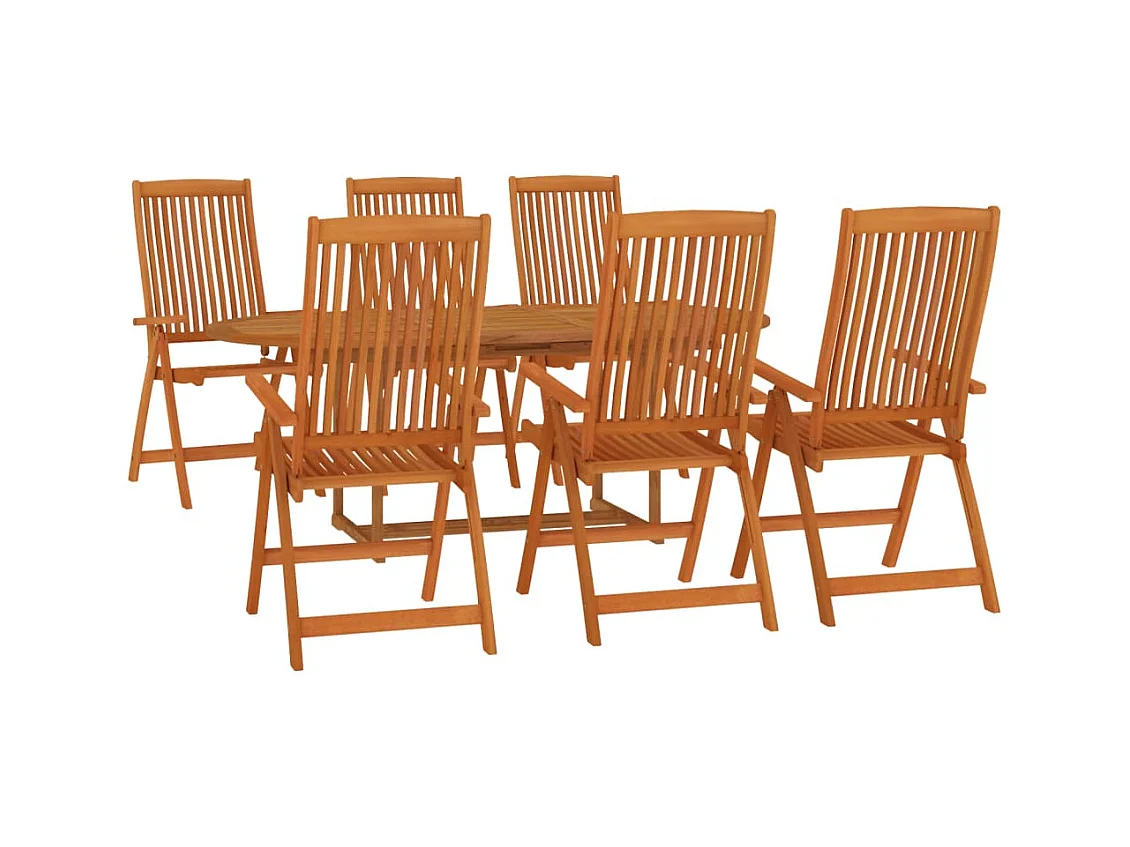 Kurt Alan  Ensemble à manger de jardin 7 pcs Bois d'eucalyptus massif