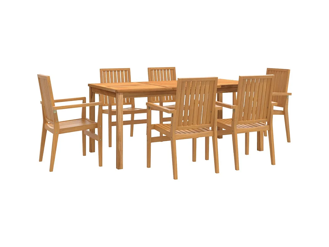 Garden Furniture -  Ensemble à manger de jardin 7 pcs Bois de teck solide