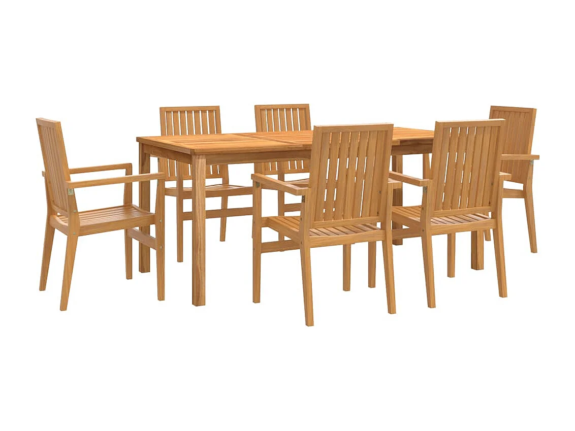 Garden Furniture -  Ensemble à manger de jardin 7 pcs Bois de teck solide