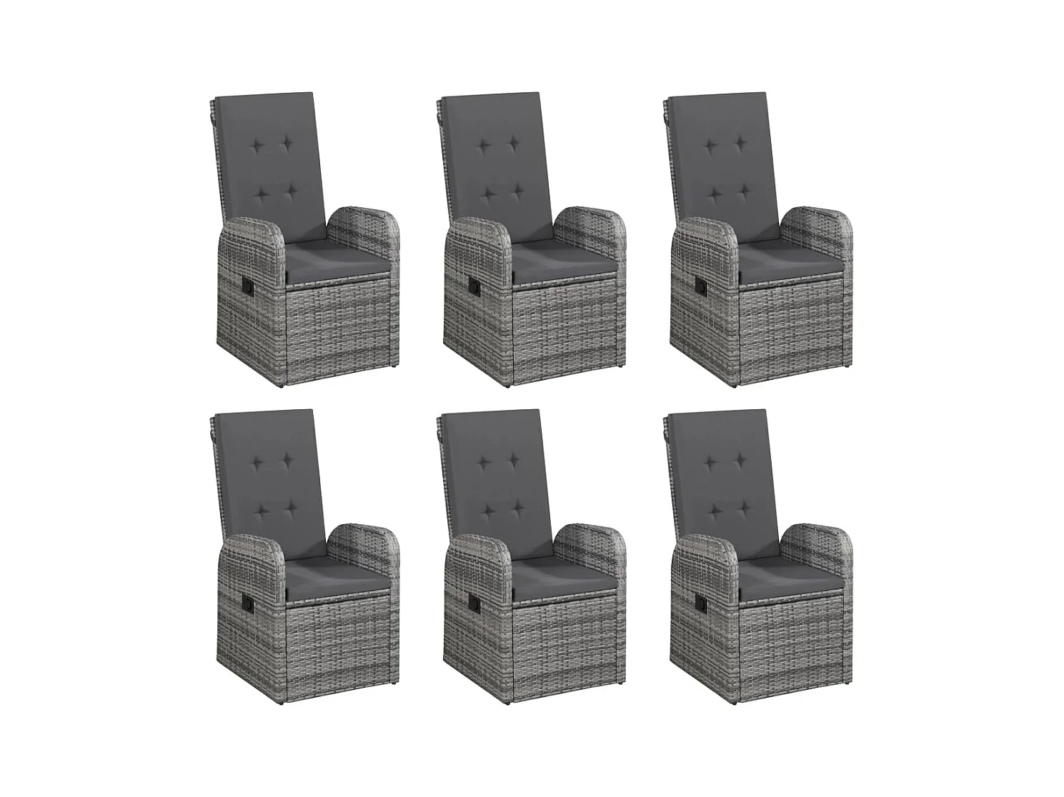 Derrik  Ensemble à manger de jardin 7 pcs Gris