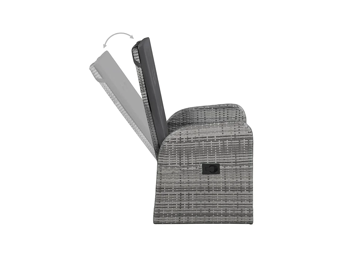 Derrik  Ensemble à manger de jardin 7 pcs Gris
