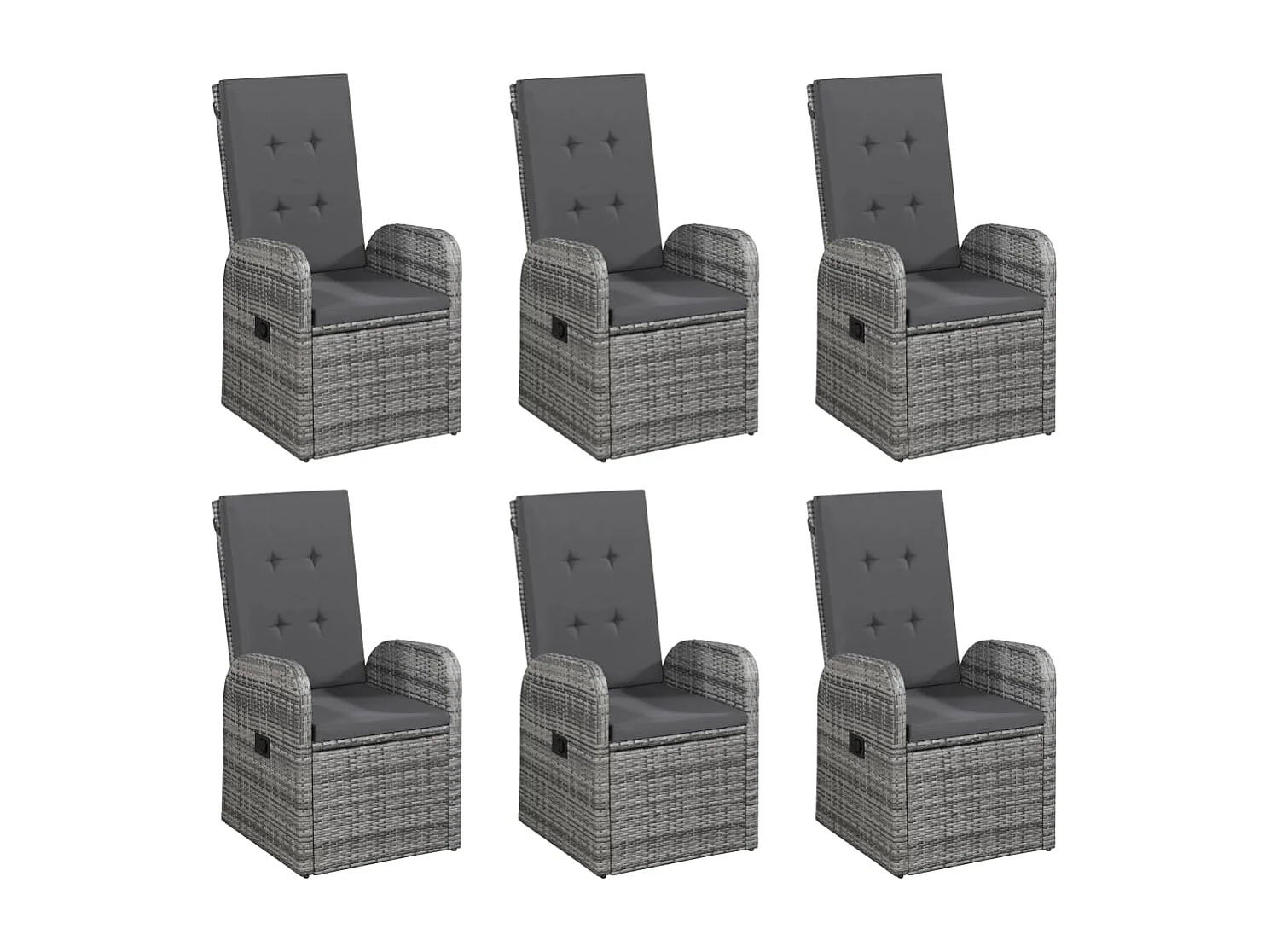 Derrik  Ensemble à manger de jardin 7 pcs Gris
