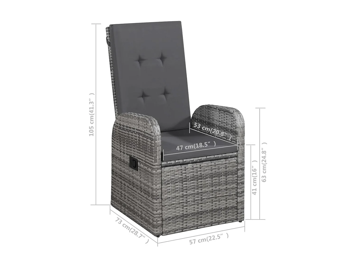 Derrik  Ensemble à manger de jardin 7 pcs Gris