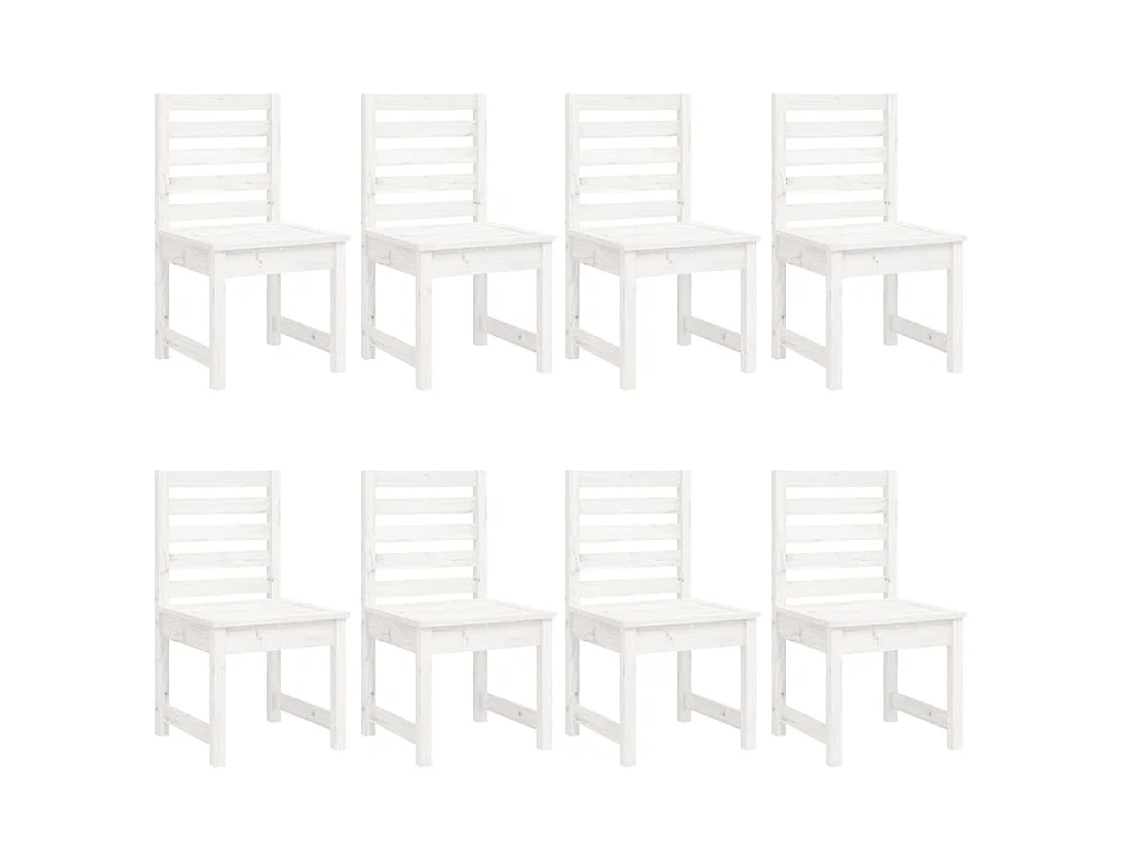 Sophie-Marie-Catherine  Ensemble à manger de jardin 11 pcs blanc bois massif de pin
