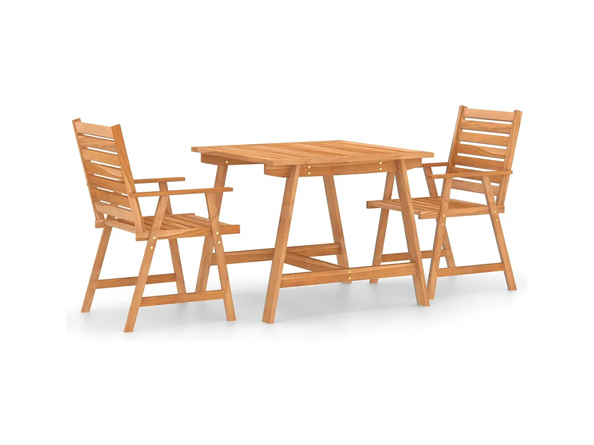 Ranor  Ensemble à manger de jardin 3 pcs Bois d'acacia solide