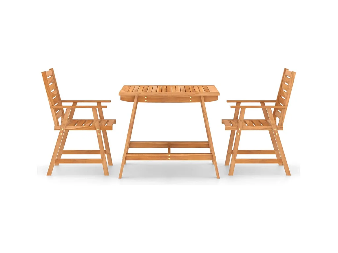 Ranor  Ensemble à manger de jardin 3 pcs Bois d'acacia solide