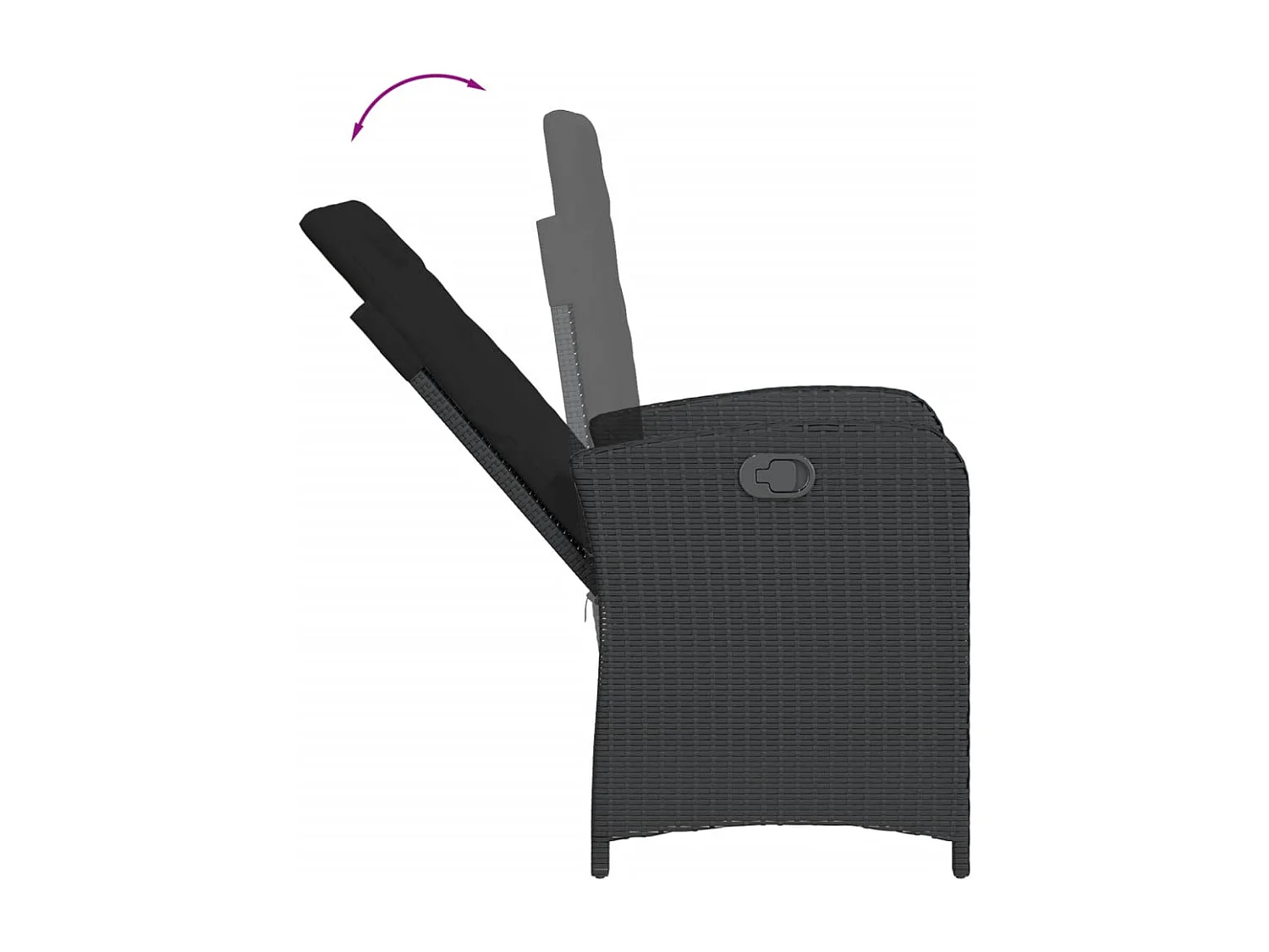 Vinkel  Ensemble à manger de jardin 9pcs coussins noir résine tressée