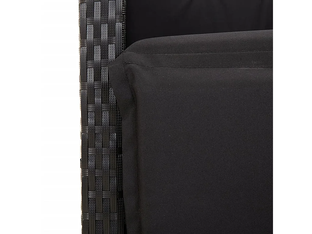 Igmar  7-delige Tuinset met kussens poly rattan zwart