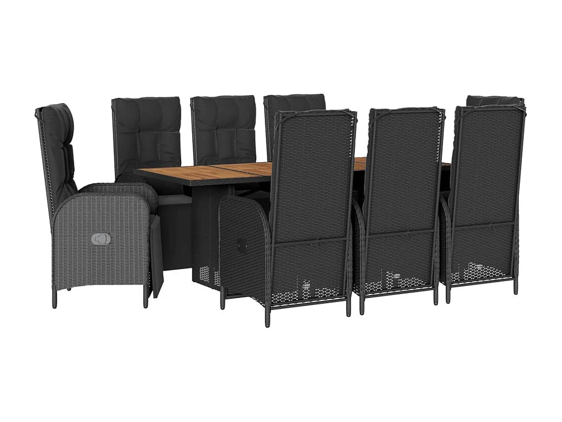 Gylfre  9-delige Tuinset poly rattan zwart