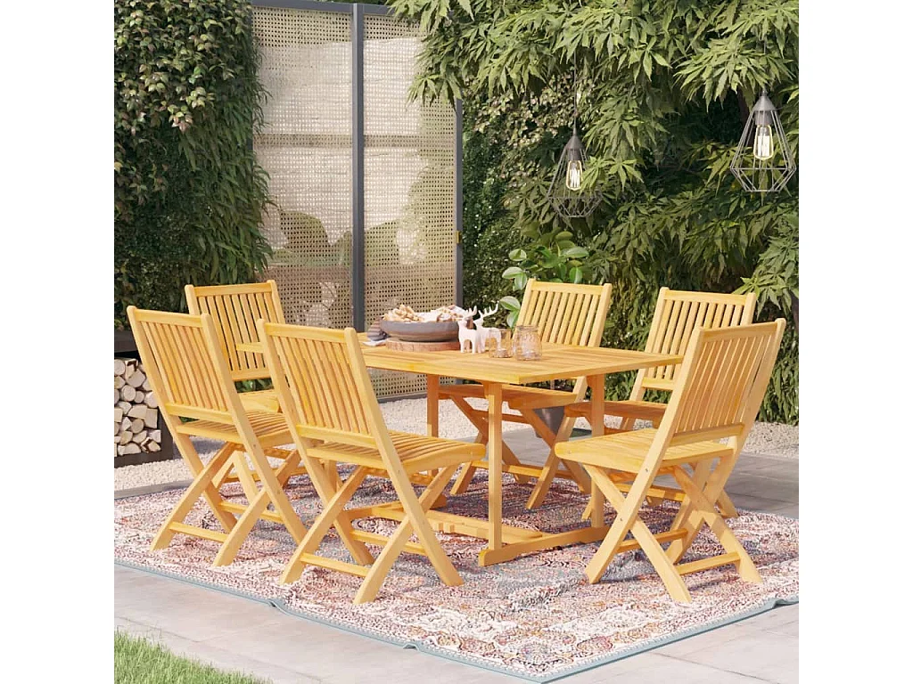Villenave-d'Ornon  Ensemble à manger de jardin 7 pcs Bois de teck massif