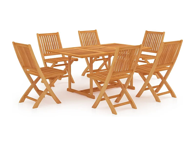 Villenave-d'Ornon  Ensemble à manger de jardin 7 pcs Bois de teck massif