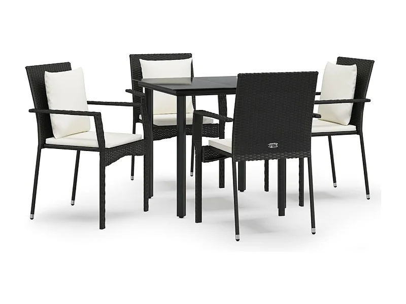 Rhett Logan  5-delige Tuinset met kussens poly rattan zwart