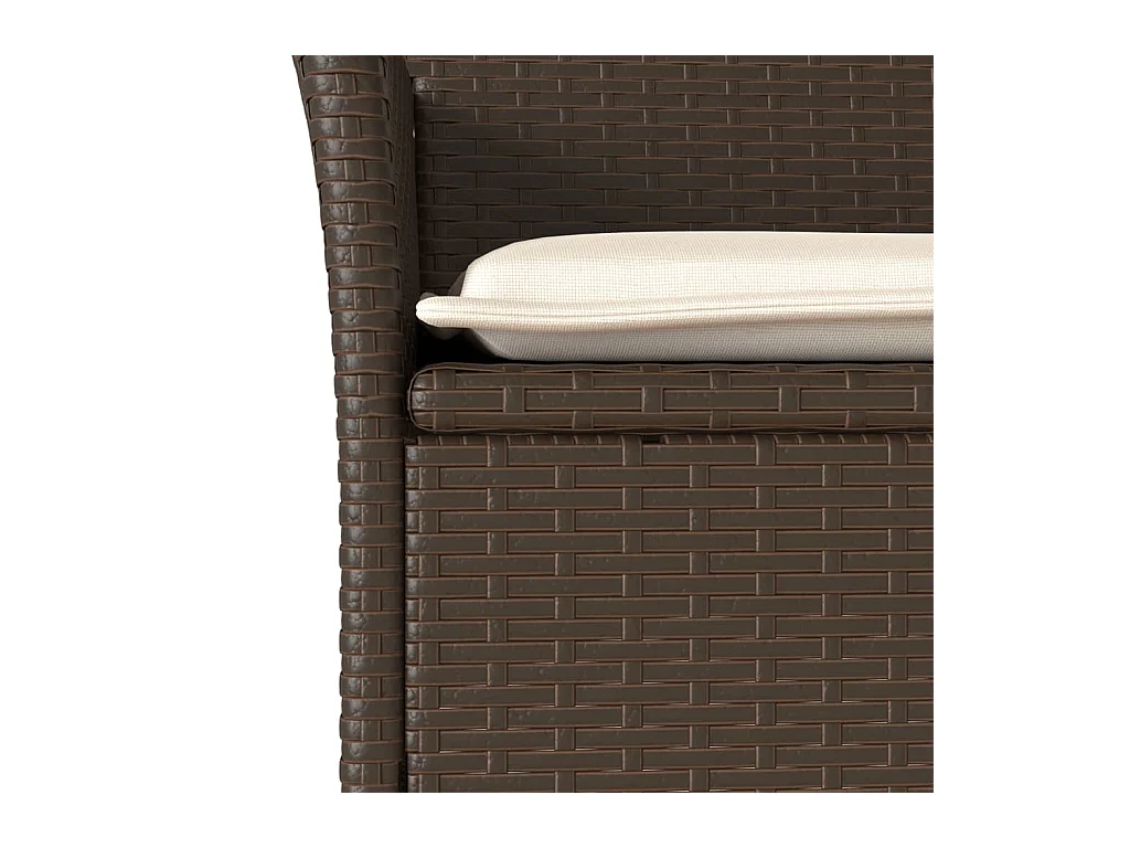 Rantasalmi  Ensemble à manger de jardin et coussins 3pcs marron rotin verre