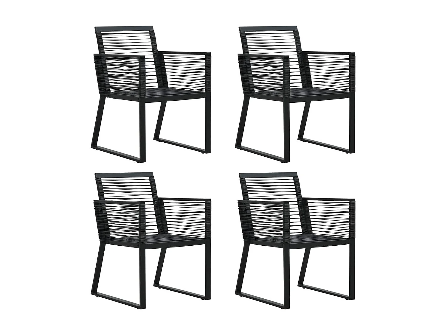 Wendell  5-delige Tuinset PVC-rattan zwart