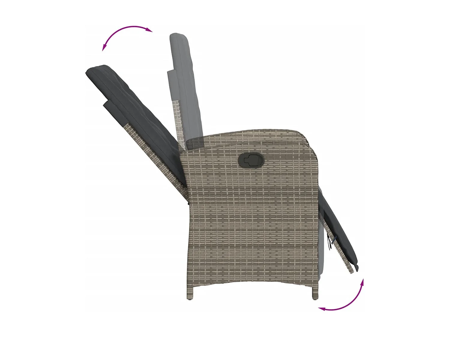 Fishers  Ensemble à manger de jardin et coussins 7 pcs gris rotin