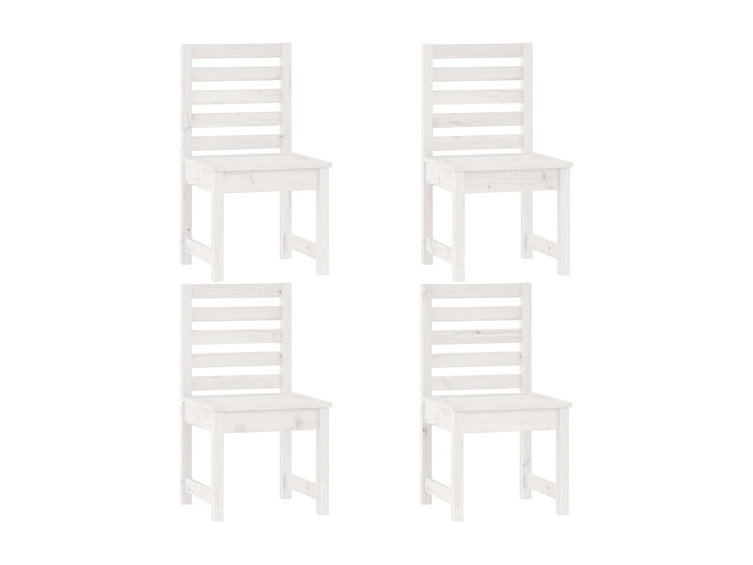 Adrien  Ensemble à manger de jardin 5 pcs blanc bois massif de pin