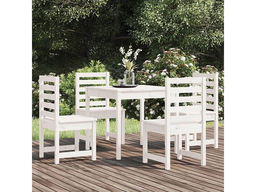 Adrien  5-delige Tuinset massief grenenhout wit