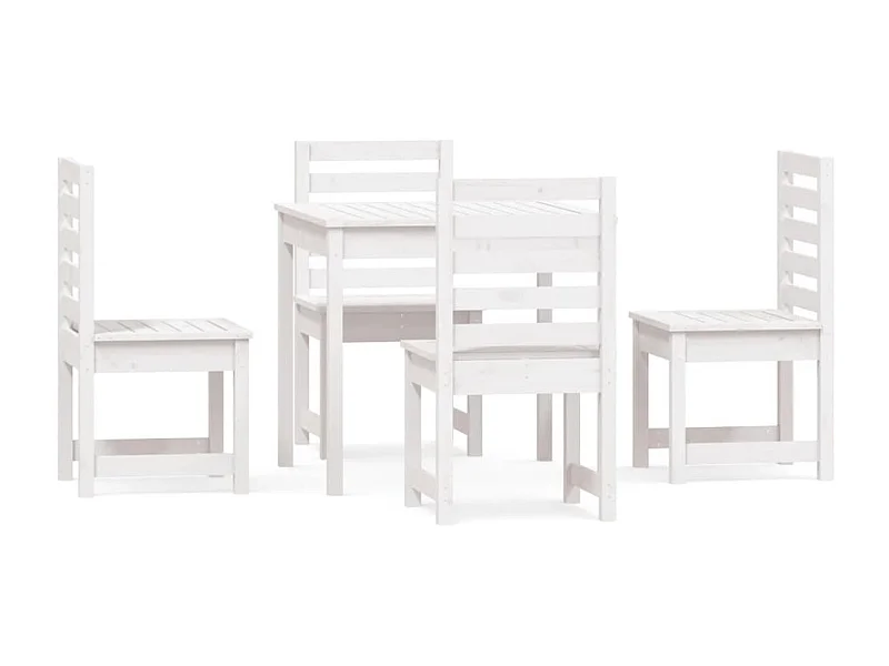 Adrien  Juego de comedor de jardín 5 piezas madera maciza pino blanco