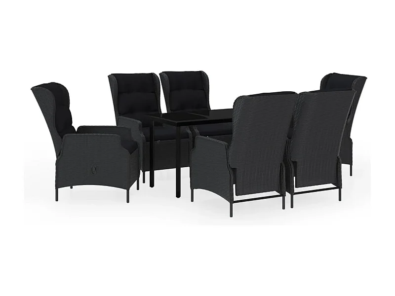 Santa Rosa  Juego de comedor de jardín 7 piezas gris oscuro