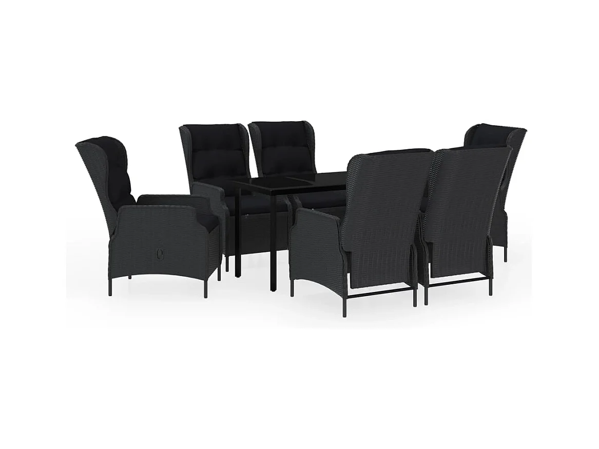 Santa Rosa  Ensemble à manger de jardin 7 pcs Gris foncé