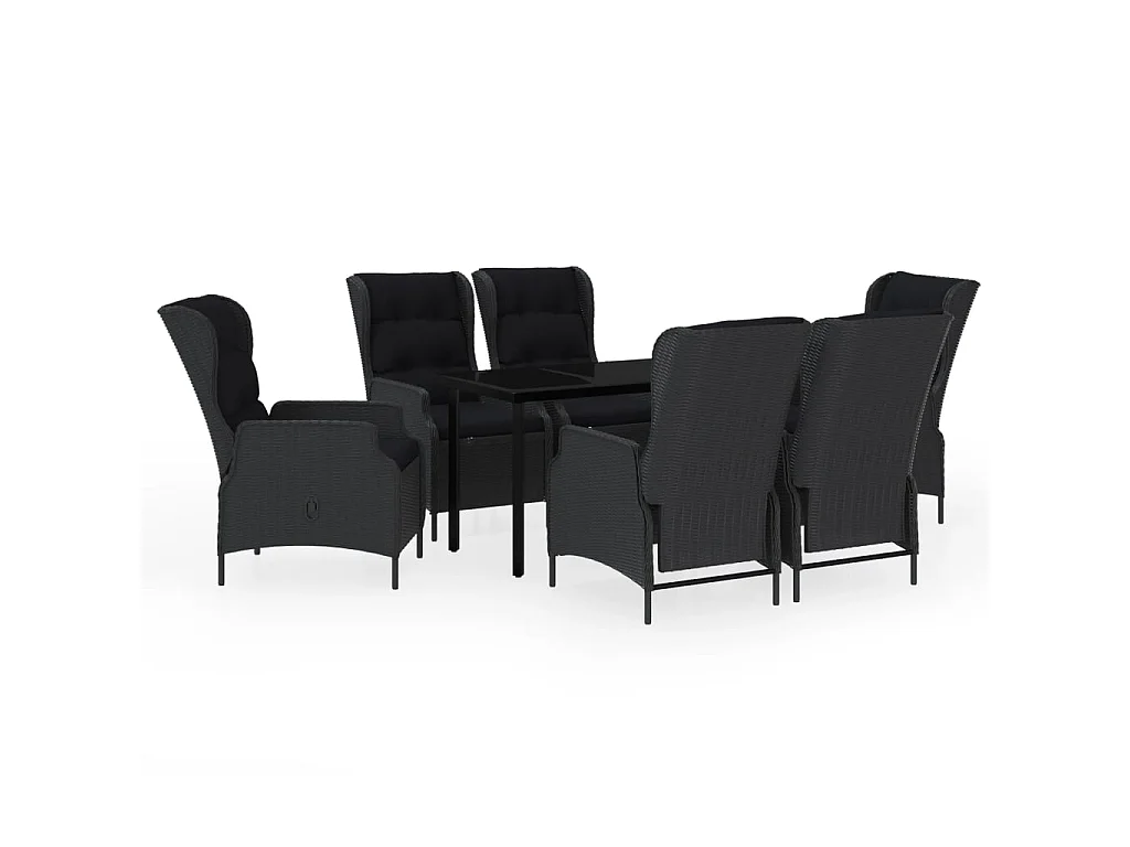 Santa Rosa  Ensemble à manger de jardin 7 pcs Gris foncé