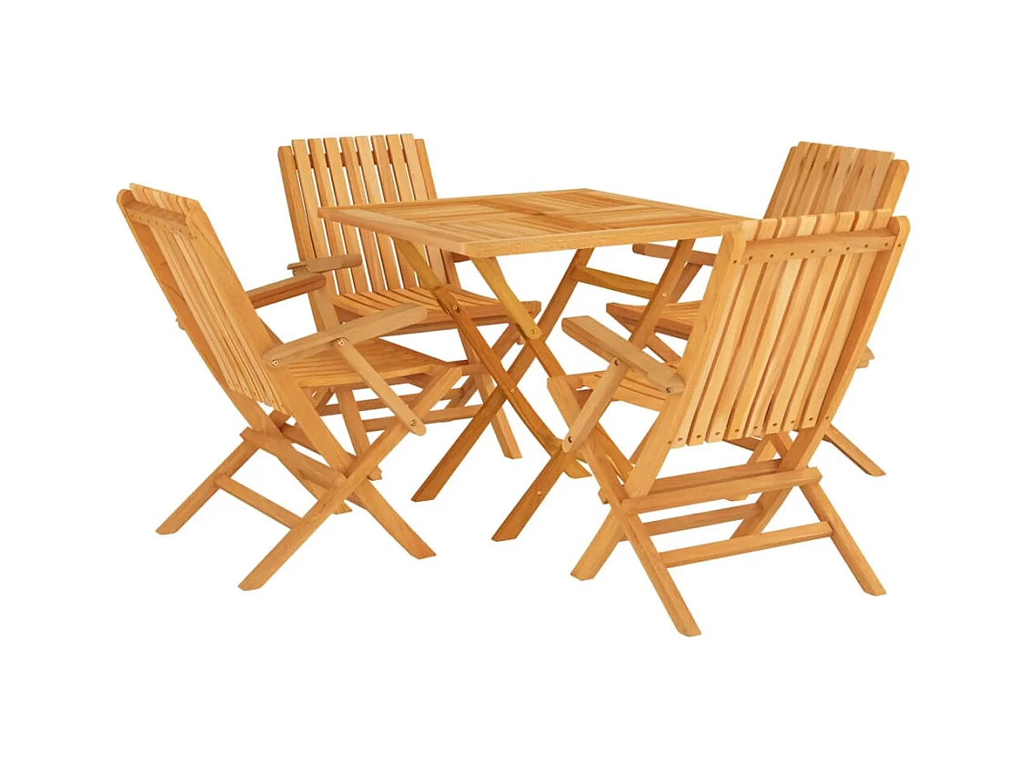 Blacksburg  Juego de comedor para jardín 5 piezas madera maciza de teca