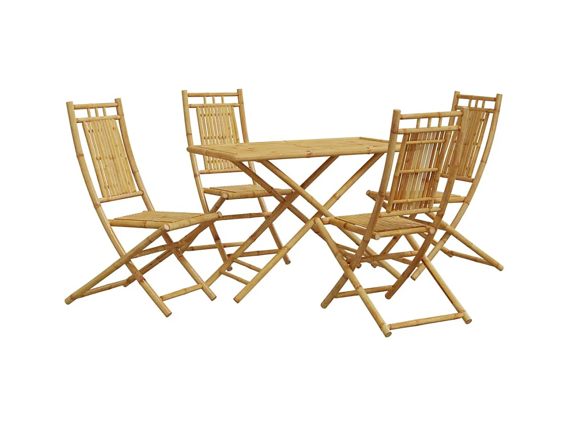 Mounir  Ensemble à manger de jardin 5 pcs bambou