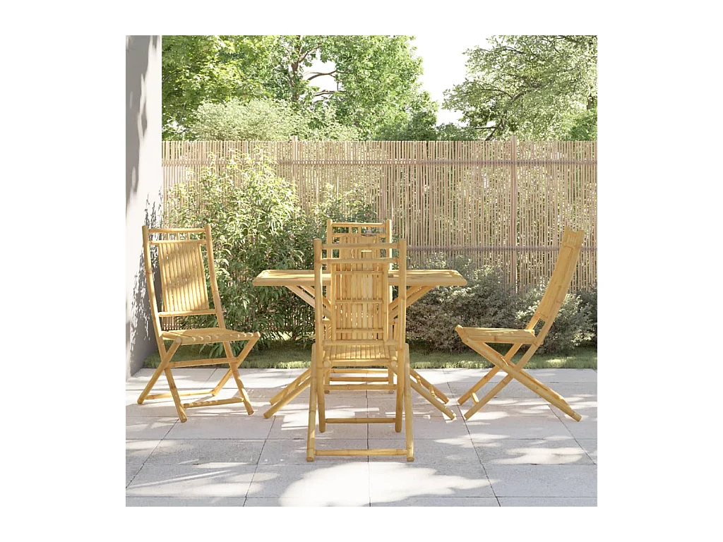 Mounir  Ensemble à manger de jardin 5 pcs bambou