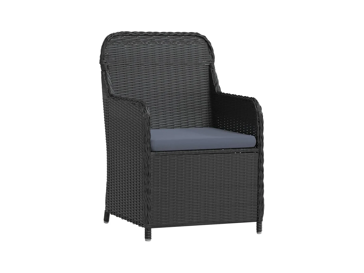 Cosima  Ensemble à manger de jardin avec coussins 7 pcs Noir