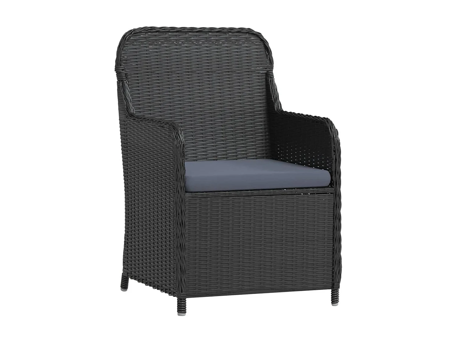 Cosima  Ensemble à manger de jardin avec coussins 7 pcs Noir