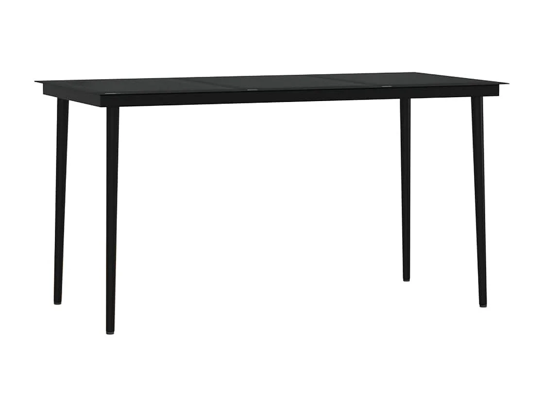 Cosima  Ensemble à manger de jardin avec coussins 7 pcs Noir