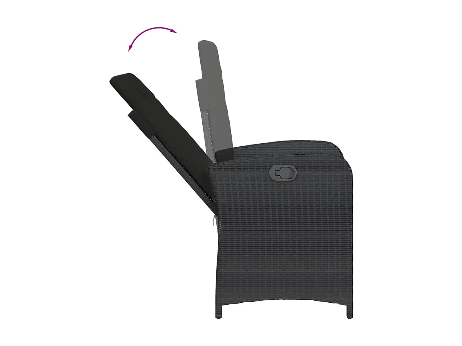 Necdet  Ensemble à manger de jardin coussins 5pcs Noir Résine tressée