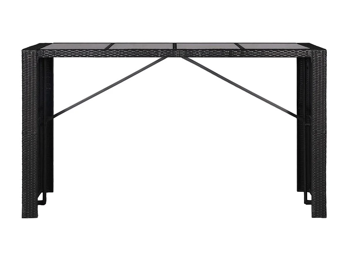 Garden Furniture -  Ensemble à manger d'extérieur 9 pcs Résine tressée Noir