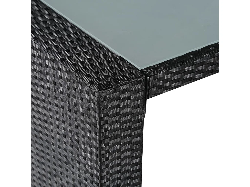 Garden Furniture -  Ensemble à manger d'extérieur 9 pcs Résine tressée Noir