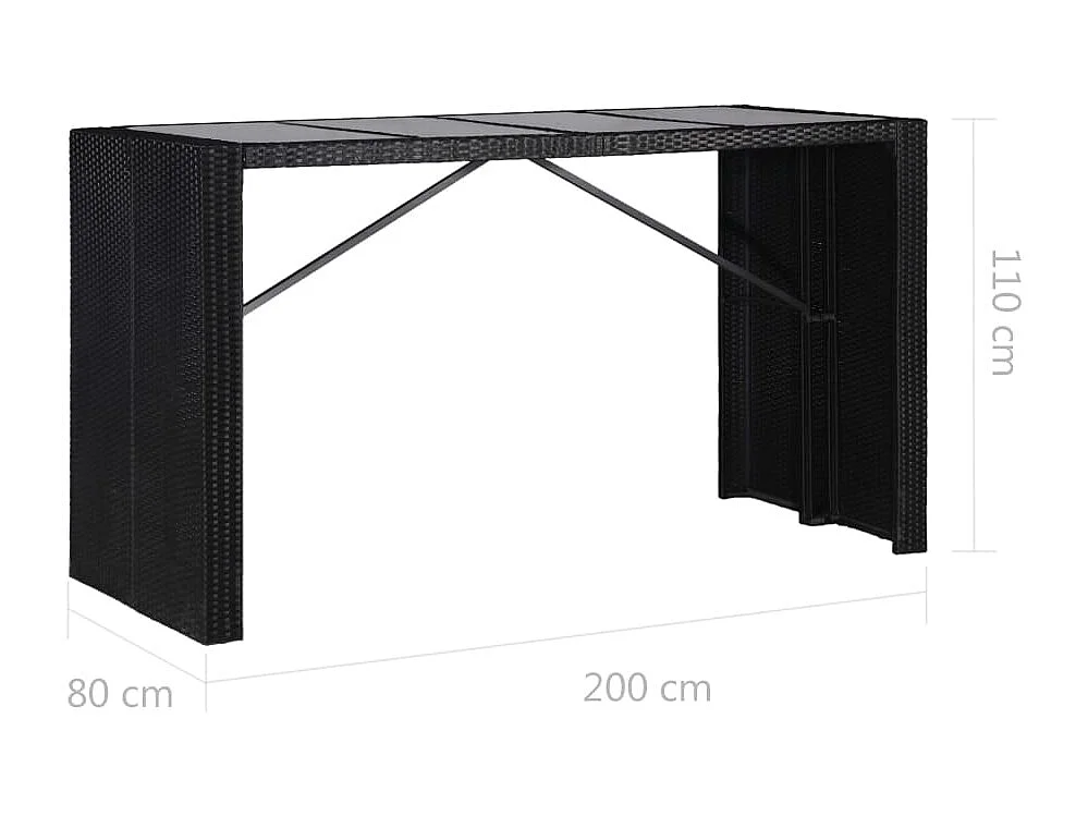 Garden Furniture -  Ensemble à manger d'extérieur 9 pcs Résine tressée Noir