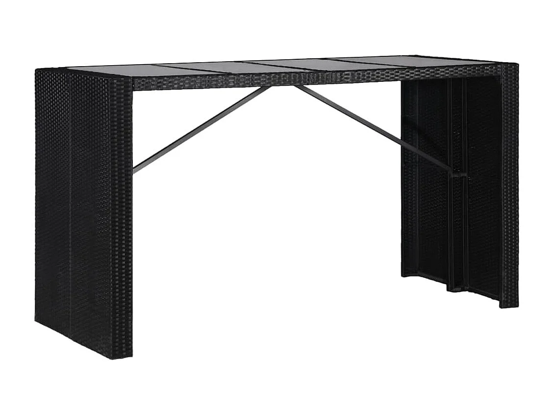 Garden Furniture -  Ensemble à manger d'extérieur 9 pcs Résine tressée Noir