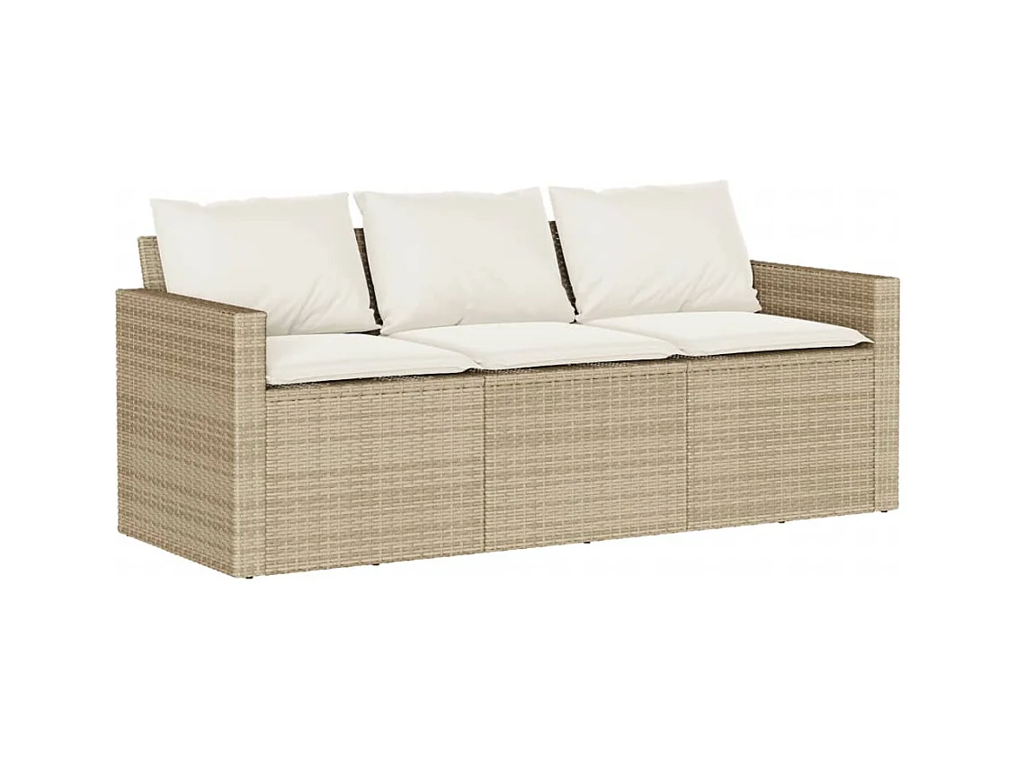 Jornar  2-delige Tuinset met kussens poly rattan beige