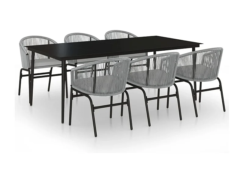 Belric  Ensemble à manger de jardin 7 pcs Gris